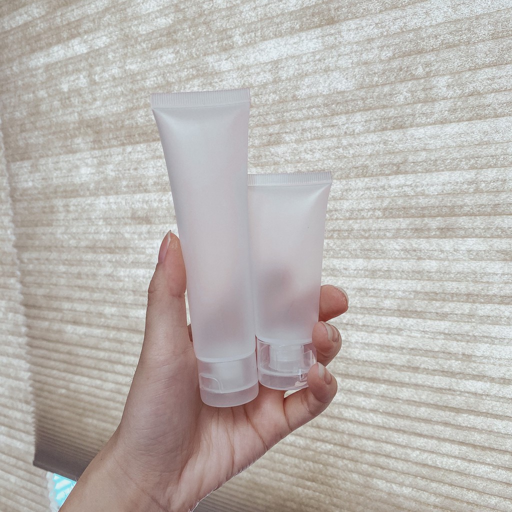 หลอดพกพา หลอดบีบขาวขุ่น ฝาป๊อกแป๊ก สำหรับใส่ของเหลวสำหรับพกพา หลอดแบ่งเจลแอลกอฮอลล์ หลอดครีมทามือ