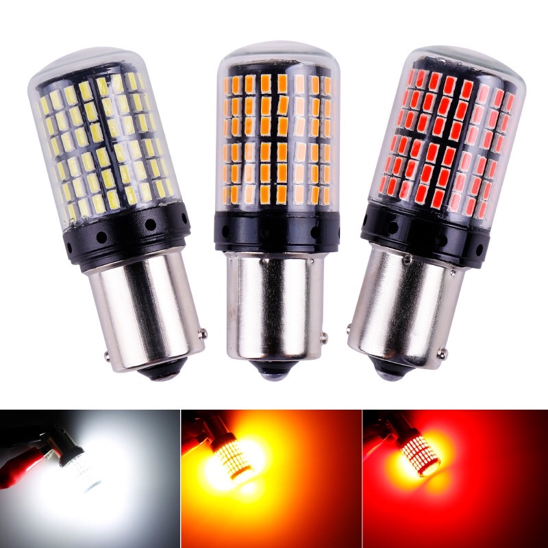 หลอดไฟเลี้ยว ไฟท้ายรถยนต์ ไฟเบรค LED 144 ชิพ T20 7440 7443 1156 1157 .รองรับ 12V 24V