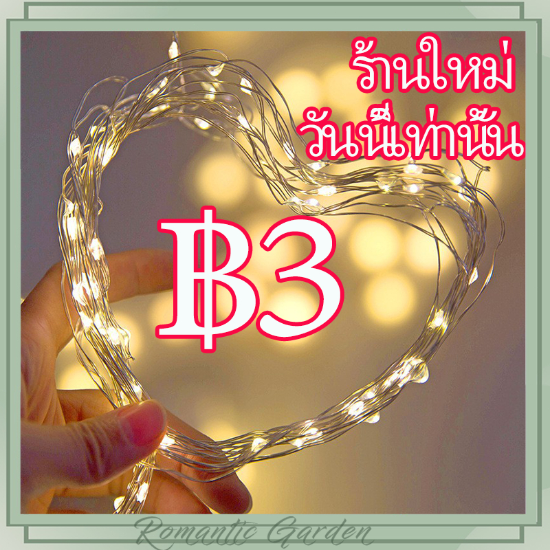 1/2/3 M ไฟนางฟ้า LED สายไฟ ลวดโคมไฟลวดทองแดงกันน้ำ ไฟติดผนังแบบมีสาย แสงอุ่น/แสงสี งานเลี้ยงวันเกิดของตกแต่งวันคริสต์มาส