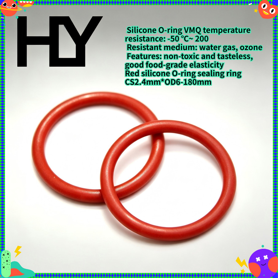 โอริงซิลิโคนสีแดง CS2.4mm OD6-180mm ปะเก็นกันน้ำ ทนอุณหภูมิสูง อุปกรณ์ประปา เครื่องใช้ไฟฟ้าในบ้าน 【HY-MB】