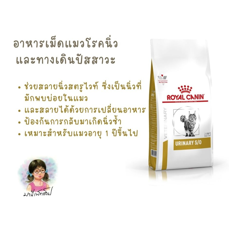 Royal Canin URINARY S/O CAT 1.5 kg / 3.5kg อาหารแมวประกอบการรักษาโรคนิ่ว กระเพาะปัสสาวะอักเสบ ชนิดเม็ด