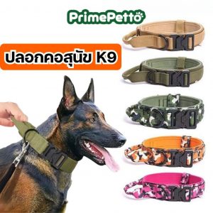 PrimePetto ปลอกคอสุนัขฝึก ตัวล็อคแบบนิรภัย ปลอกคอสุนัขขนาดใหญ่ วัสดุไนล่อนแข็งแรง สายปรับเข้าออกได้ ใช้ฝึกได้ดี