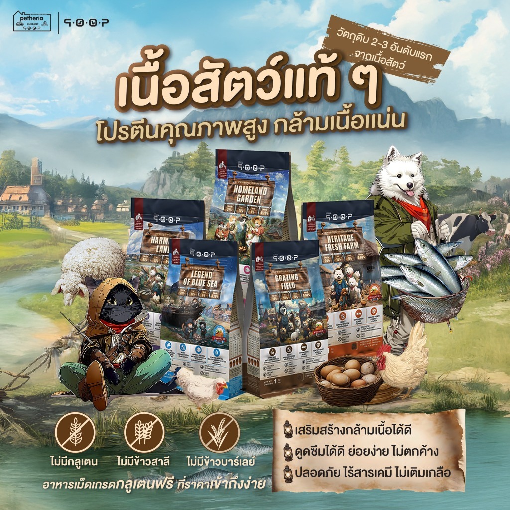 ขนาด 7กก. qoop อาหารสุนัข คูปป์ ผลิตจากเนื้อแท้ จาก Petheria สำหรับสุนัขทุกช่วงวัย